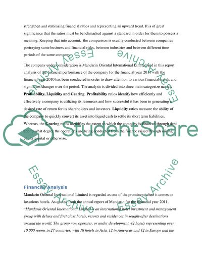 The Financial Performance of Mandarin Oriental International Limited