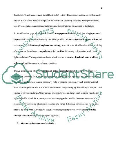 Human Resource- Succession Planning & Strategic International HRM