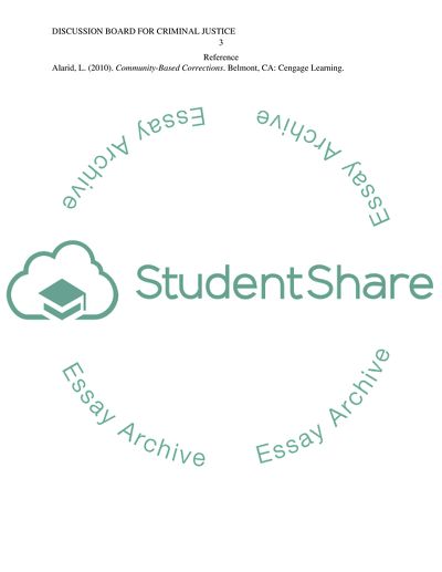 Community Based Corrections