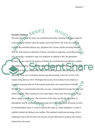 The Online Streaming Behaviour