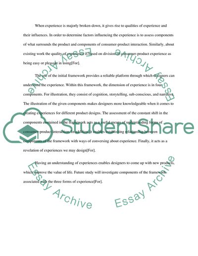 The Building Blocks of Experience: An Early Framework for Interaction Designers