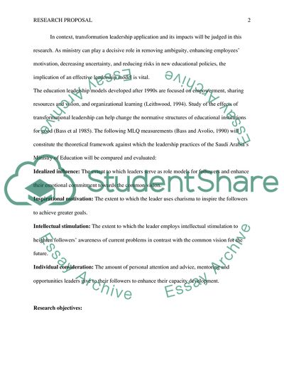 Transformational Leadership on the Ministry of Education in Saudi Arabia