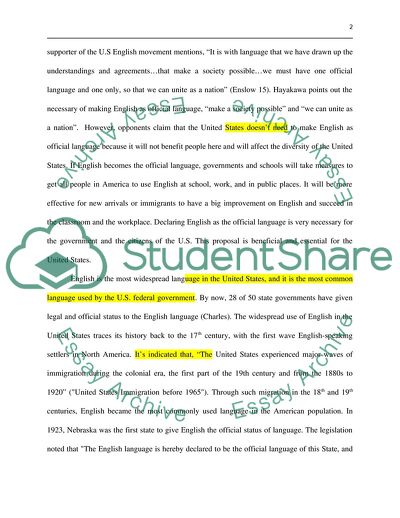 Making English The Official Language In The United States