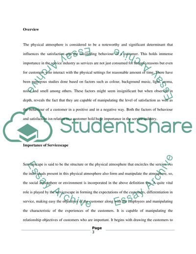 Service Product Analysis - Importance of Servicescape