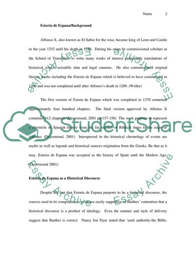 Estoria de Espana and the Ideology of Historical Discourse