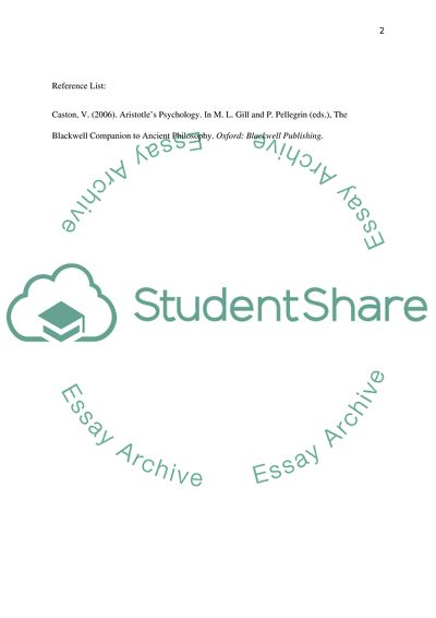 Aristotles Psychology