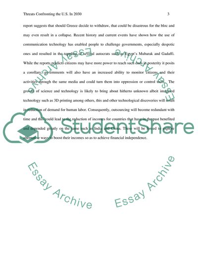 Threats confronting the U.S. in 2030