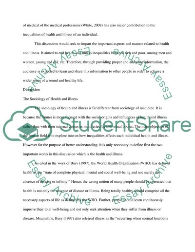 Inequalities in Health and Illness