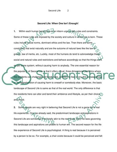 Second Life When One Isnt Enough