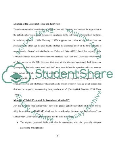 A Study of the History and Meaning of True and Fair