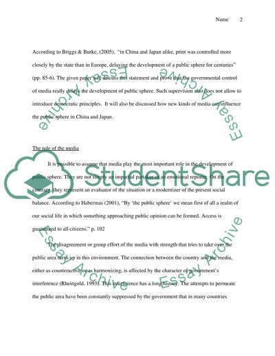 Public Sphere in China and Japan