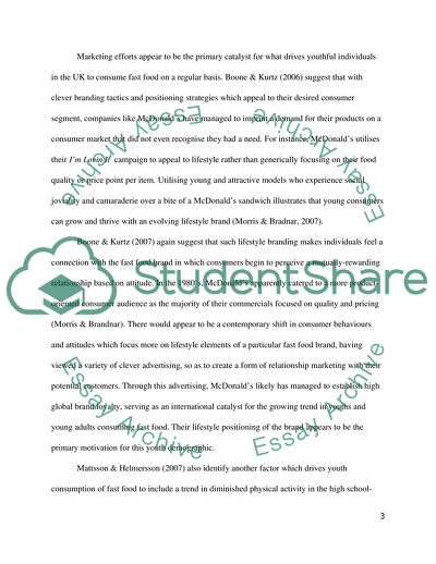 The Significance of Fast-Food to Young Persons and Possible Health Consequences