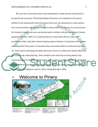 Developing a Conservation Plan for a Protected Area of Pinery Park