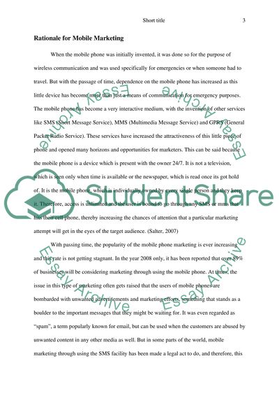 Current Issues in Mobile Marketing