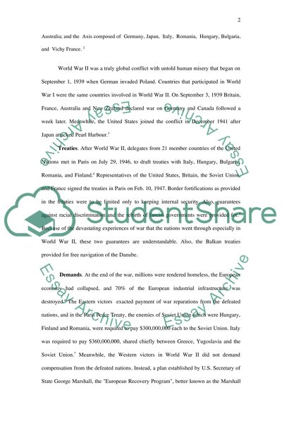 Demands of France for Peace Treaty after WWII