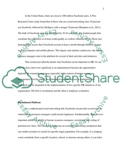 Facebook and Human Resource Management