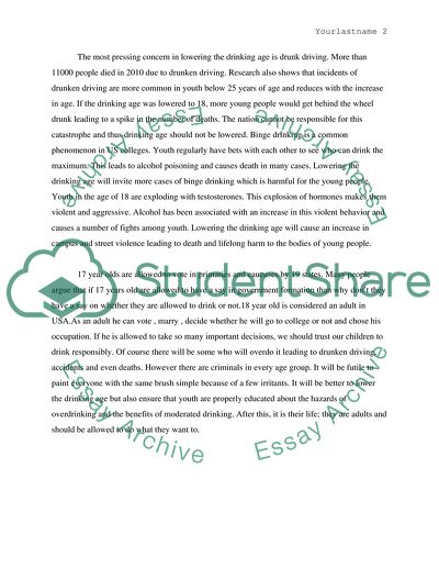 Lowering the Drinking Age to 18 in the USA