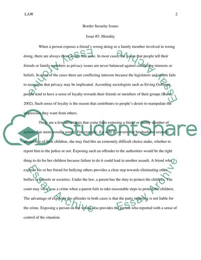 Border security issues (week 1)