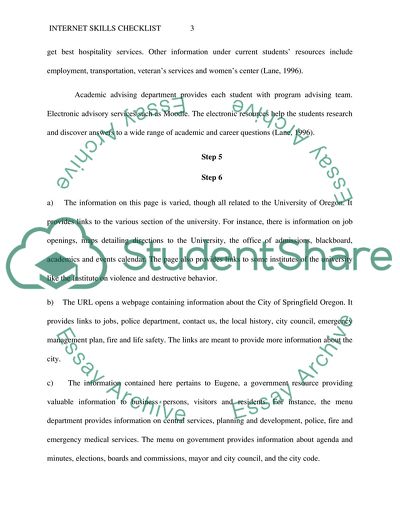 Internet Skills Checklist