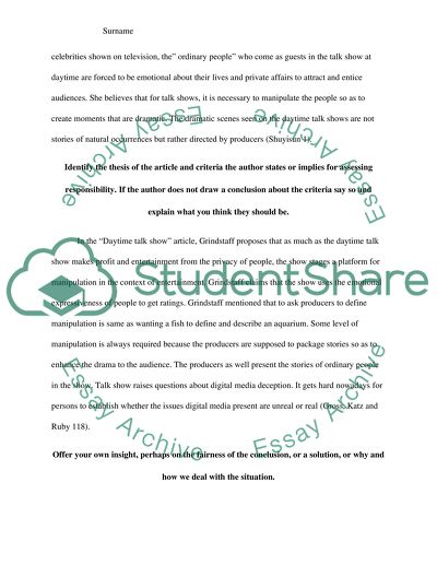 Talk show structure image