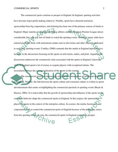 Commercial Sports in England