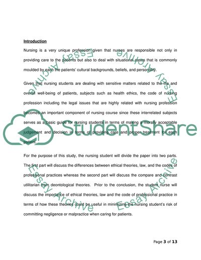 Ethics and Legal Component of Nursing Professional Studies