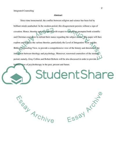 Integrating the Christian Faith into the Science of Counseling