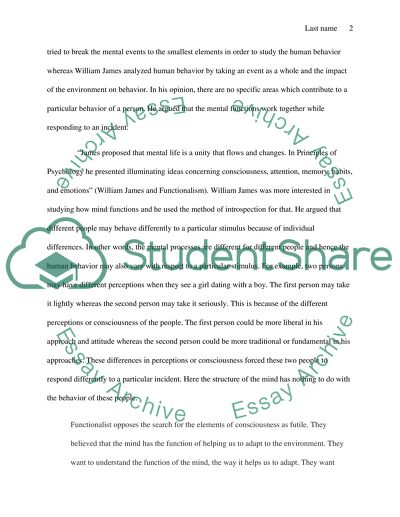 William James. American psychology