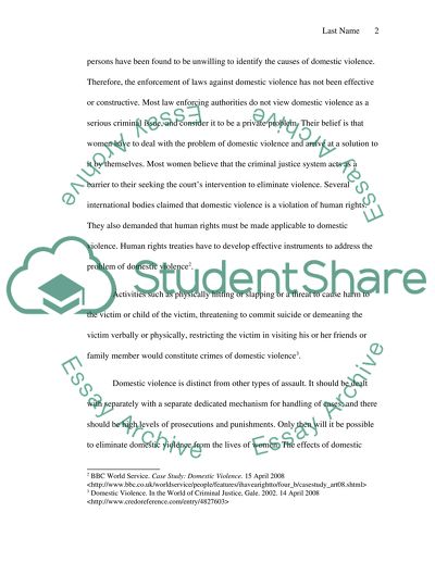 The United Kingdom and Domestic Violence