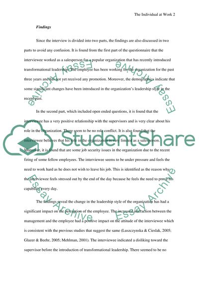 The Interview to Examine the Level of Job