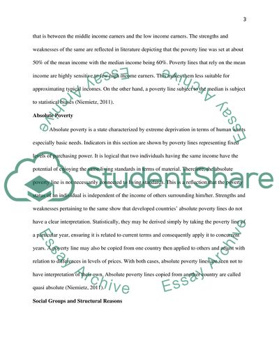 Relative Poverty, Absolute Poverty, Social Groups and Structural Reasons