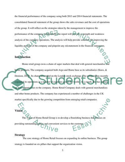 Balanced Scorecard and Strategy Map of Home Retail Group