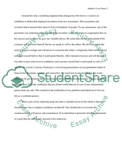 One of my life experiences