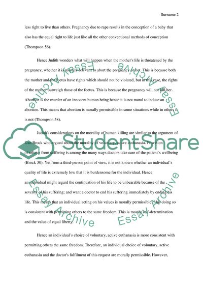 Discuss the Moral Considerations Relevant to the Killing of Human Being