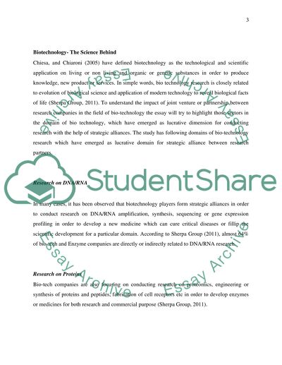 Joint Ventures in the Field of Biotech Research