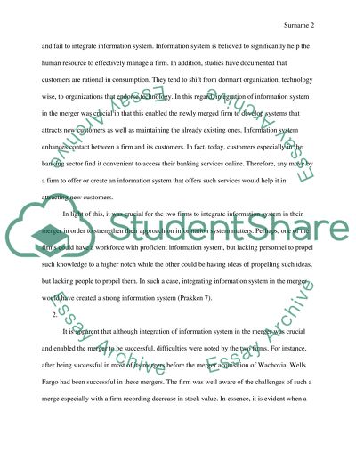 Explanation Of Two Financial Giant Merger