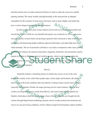 Main Issues Estabrook Highlights Facing the Tomato Industry