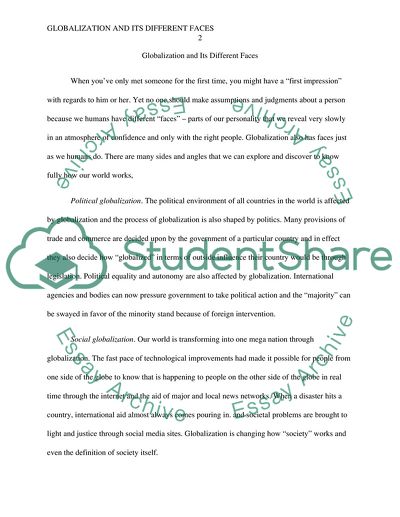 Globalization and Its Different Faces