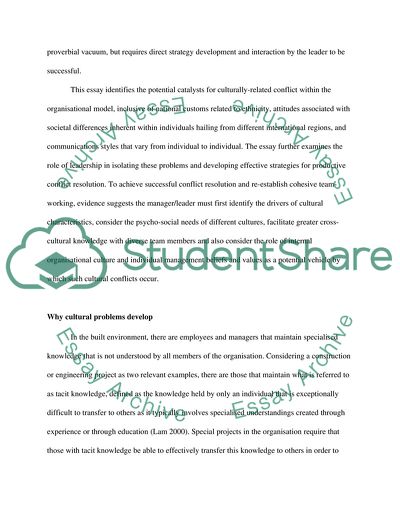 Reconciling and Harmonising Cultural Conflict