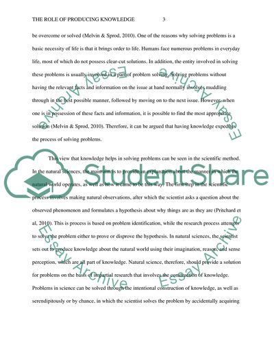 Production of Knowledge