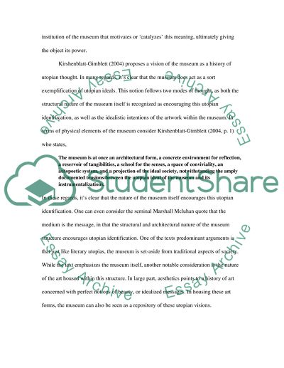 Museums and Utopian thought