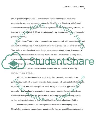 Health care professional inerview