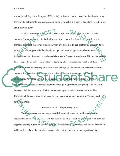 End of course reflection picture