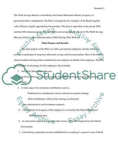 The History of Thrift Savings Plan