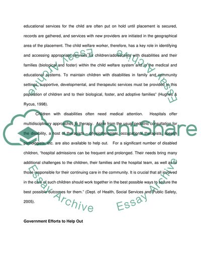 Contemporary Social Care for Disabled Children