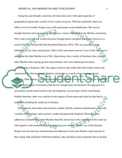 Medieval / Modern Islamic Civilization Comparison