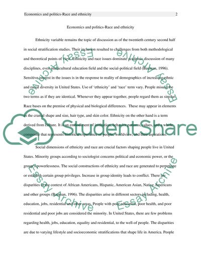 Economics and politics-Race and ethnicity