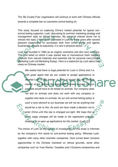 An Exploratory Analysis of the Possibility for LUSH to Achieve Success in China (Mainland)