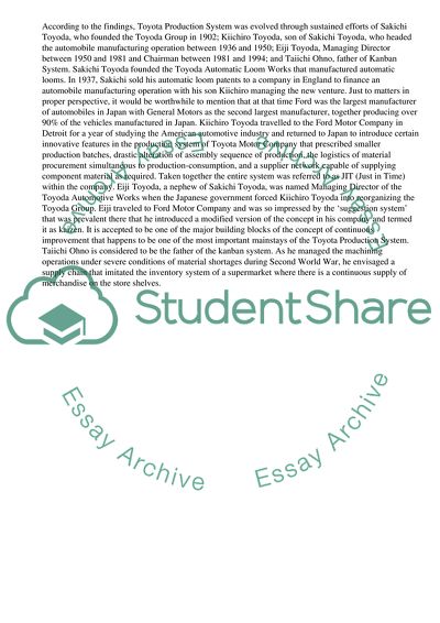 Production System of Toyota Motor Company