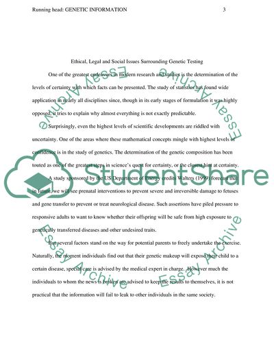 Legal and Social Issues Surrounding Genetic Testing